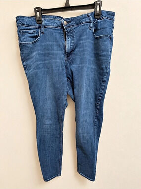 Old Navy High-Rise Rockstar Super Skinny Secret-Smooth Pockets Jeans Blue Waist